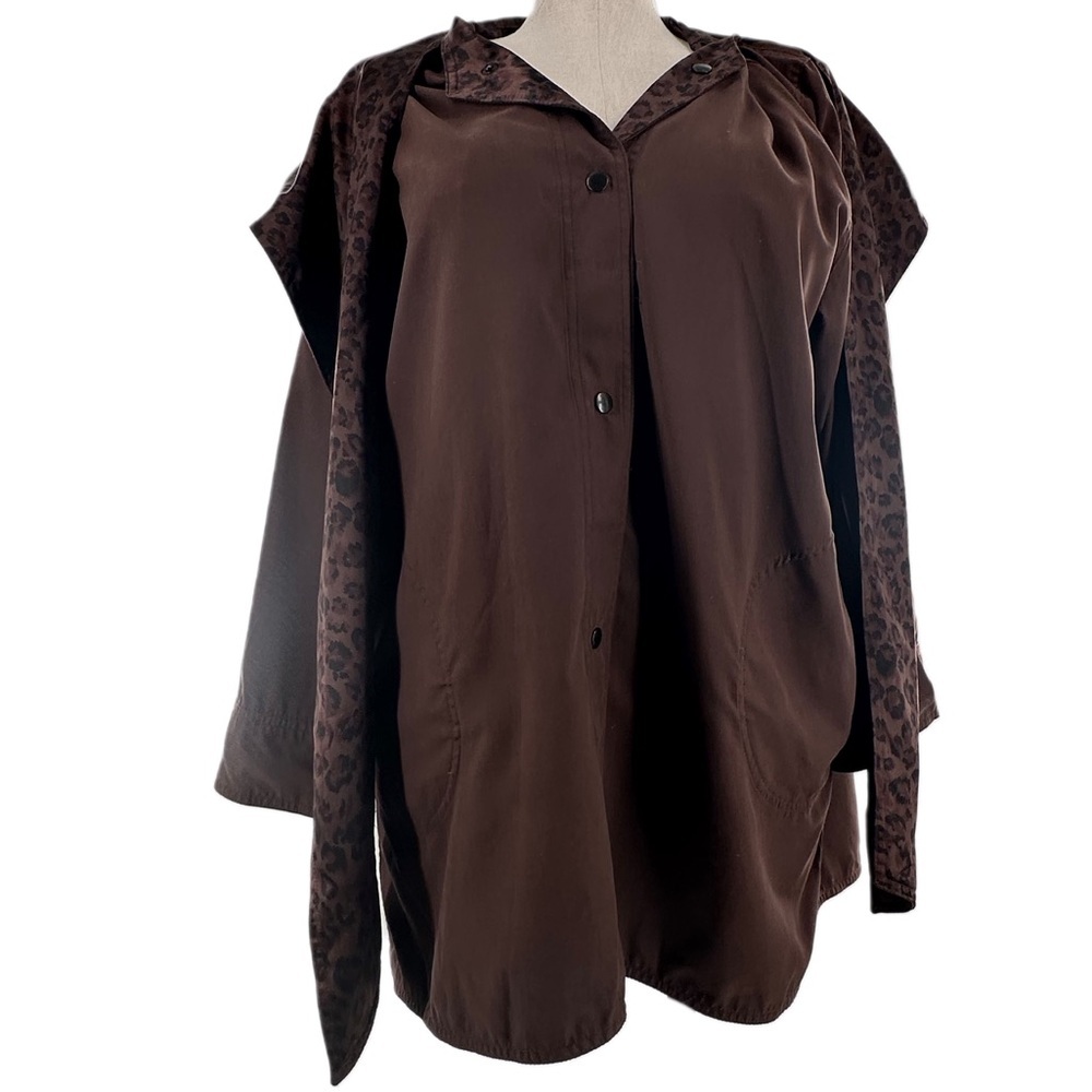 Sackables Reversible Leopard Print Raincoat M Cho… - image 2